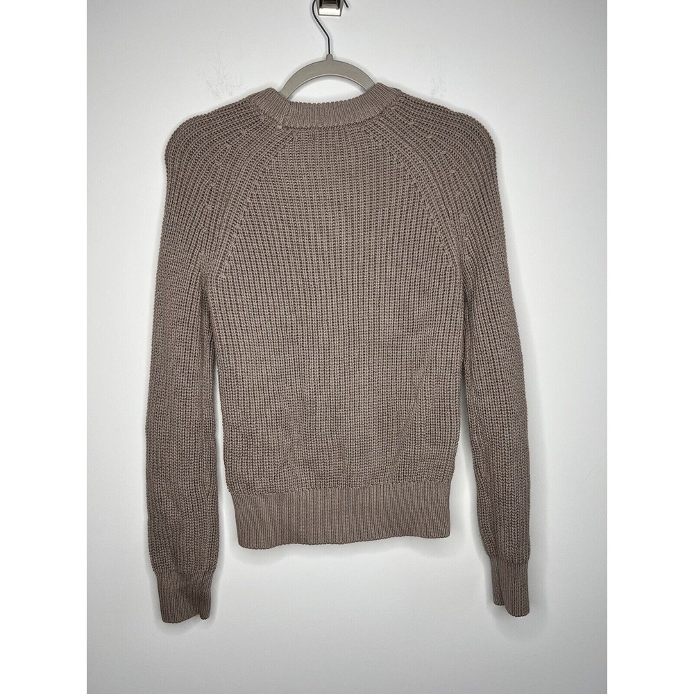 Evereve Sweater Womens XS Tan Pullover Chunky Knit Crew Neck Minimalist Casual - Picture 8 of 16